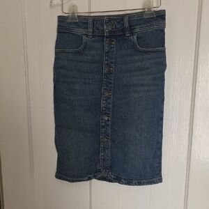 Madewell Blue Denim Pencil Skirt